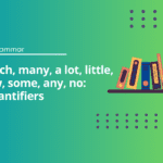 Much, many, a lot, little, few, some, any, no: Quantifiers
