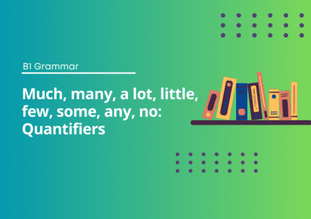Much, many, a lot, little, few, some, any, no: Quantifiers