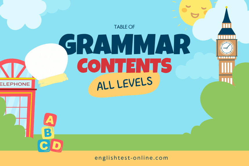 Table of grammar contents